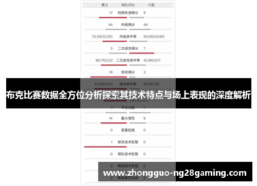 布克比赛数据全方位分析探索其技术特点与场上表现的深度解析